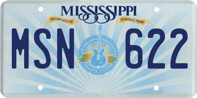 MS license plate MSN622