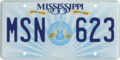 MS license plate MSN623