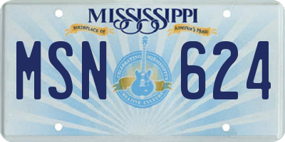 MS license plate MSN624