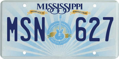 MS license plate MSN627