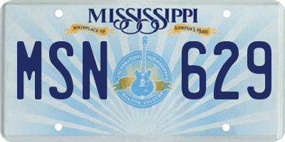 MS license plate MSN629