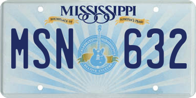 MS license plate MSN632