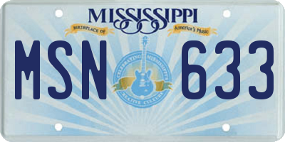 MS license plate MSN633