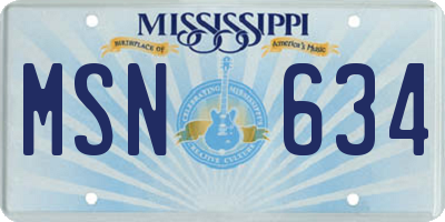 MS license plate MSN634