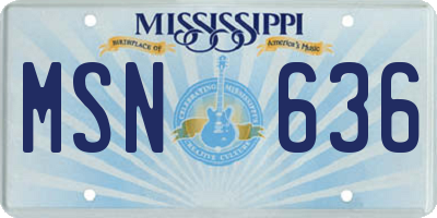 MS license plate MSN636
