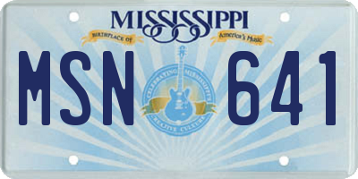 MS license plate MSN641