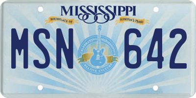 MS license plate MSN642