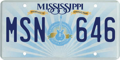 MS license plate MSN646