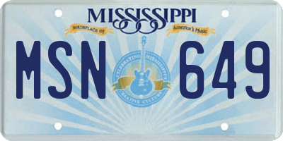 MS license plate MSN649