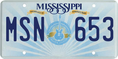 MS license plate MSN653