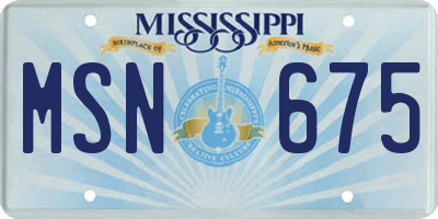MS license plate MSN675