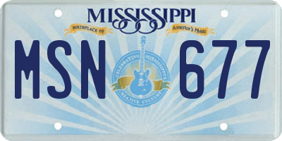 MS license plate MSN677