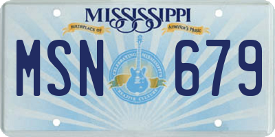 MS license plate MSN679