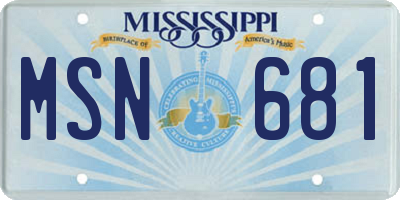 MS license plate MSN681