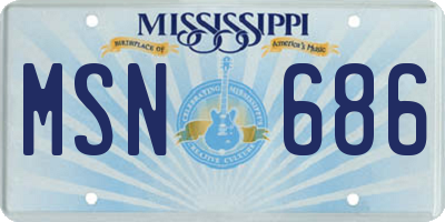 MS license plate MSN686