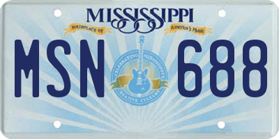 MS license plate MSN688