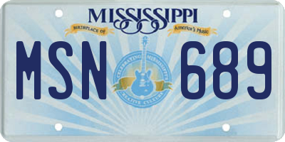 MS license plate MSN689