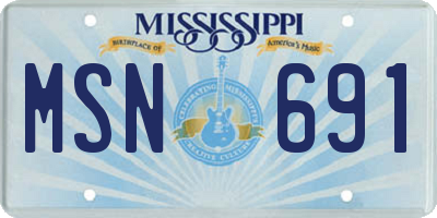 MS license plate MSN691