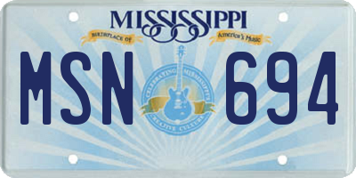 MS license plate MSN694