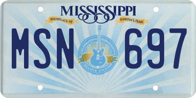 MS license plate MSN697