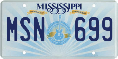 MS license plate MSN699
