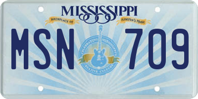 MS license plate MSN709