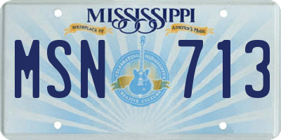 MS license plate MSN713