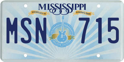MS license plate MSN715