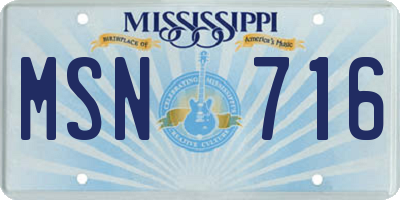 MS license plate MSN716