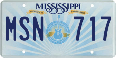 MS license plate MSN717