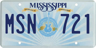 MS license plate MSN721