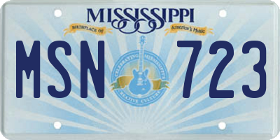 MS license plate MSN723
