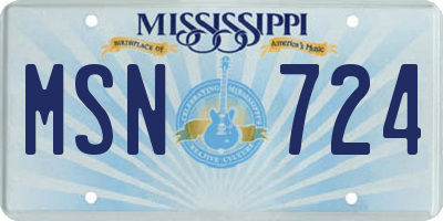 MS license plate MSN724