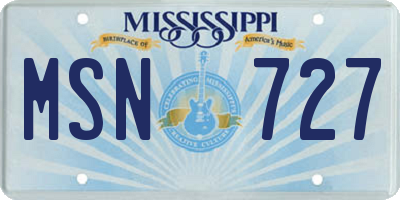MS license plate MSN727