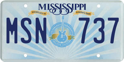 MS license plate MSN737
