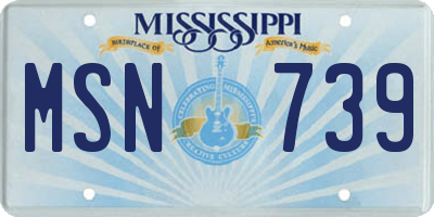 MS license plate MSN739