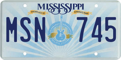 MS license plate MSN745
