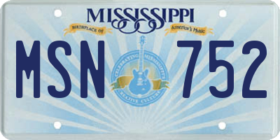 MS license plate MSN752