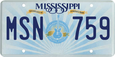 MS license plate MSN759