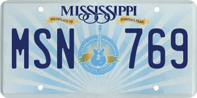 MS license plate MSN769