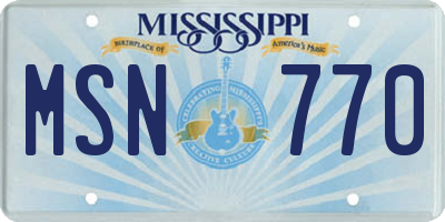 MS license plate MSN770