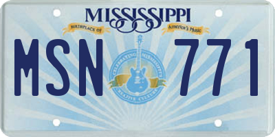 MS license plate MSN771