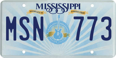 MS license plate MSN773