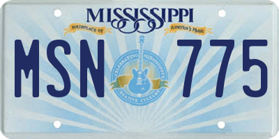 MS license plate MSN775