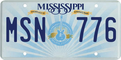 MS license plate MSN776