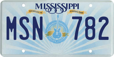 MS license plate MSN782