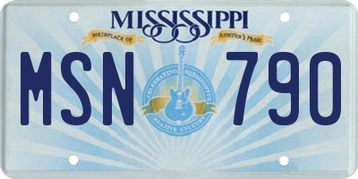 MS license plate MSN790