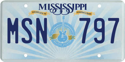 MS license plate MSN797