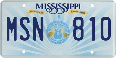 MS license plate MSN810