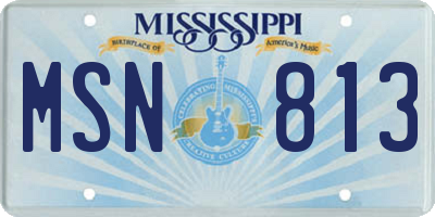 MS license plate MSN813